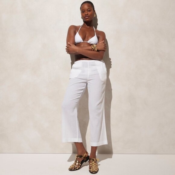 NWT J.Crew Relaxed Beach Pant in airy gauze - Picture 3 of 5